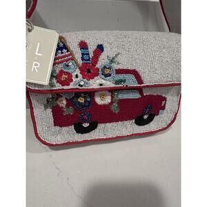 RARE! Women’s White Beaded Shoulder Bag 4th of July, Patriotic, USA, summer